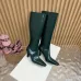 YSL Cassandre Side‑Zip Square‑Toe Knee‑High Boots 7cm Heel #A68613