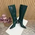 YSL Cassandre Side‑Zip Square‑Toe Knee‑High Boots 7cm Heel #A68613