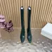 YSL Cassandre Side‑Zip Square‑Toe Knee‑High Boots 7cm Heel #A68613