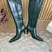 YSL Cassandre Side‑Zip Square‑Toe Knee‑High Boots 7cm Heel #A68613