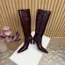 YSL Cassandre Side‑Zip Square‑Toe Knee‑High Boots 7cm Heel #A68614