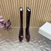 YSL Cassandre Side‑Zip Square‑Toe Knee‑High Boots 7cm Heel #A68614