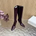 YSL Cassandre Side‑Zip Square‑Toe Knee‑High Boots 7cm Heel #A68614