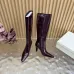 YSL Cassandre Side‑Zip Square‑Toe Knee‑High Boots 7cm Heel #A68614