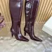 YSL Cassandre Side‑Zip Square‑Toe Knee‑High Boots 7cm Heel #A68614