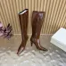 YSL Cassandre Side‑Zip Square‑Toe Knee‑High Boots 7cm Heel #A68615