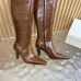 YSL Cassandre Side‑Zip Square‑Toe Knee‑High Boots 7cm Heel #A68615