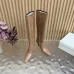 YSL Cassandre Side‑Zip Square‑Toe Knee‑High Boots 7cm Heel #A68616