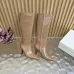 YSL Cassandre Side‑Zip Square‑Toe Knee‑High Boots 7cm Heel #A68616
