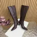YSL Cassandre Side‑Zip Square‑Toe Knee‑High Boots 7cm Heel #A68617