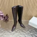 YSL Cassandre Side‑Zip Square‑Toe Knee‑High Boots 7cm Heel #A68617