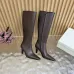 YSL Cassandre Side‑Zip Square‑Toe Knee‑High Boots 7cm Heel #A68617