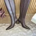 YSL Cassandre Side‑Zip Square‑Toe Knee‑High Boots 7cm Heel #A68617