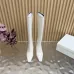 YSL Cassandre Side‑Zip Square‑Toe Knee‑High Boots 7cm Heel #A68618