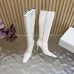 YSL Cassandre Side‑Zip Square‑Toe Knee‑High Boots 7cm Heel #A68618