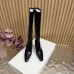 YSL Cassandre Side‑Zip Square‑Toe Knee‑High Boots 7cm Heel #A68619