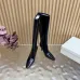 YSL Cassandre Side‑Zip Square‑Toe Knee‑High Boots 7cm Heel #A68619