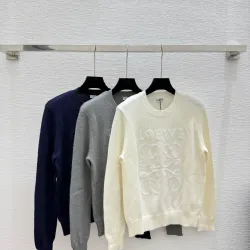  Loewe Women's Wool Sweaters Classic Crew   necks with Exquisite Embroidery and Timeless Colors #B54800