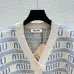 2025 Miu Miu Women's Wool Cardigan with Signature Logo Pattern  V neck and Chic Design #B54799