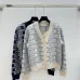 2025 Miu Miu Women's Wool Cardigan with Signature Logo Pattern  V neck and Chic Design #B54799