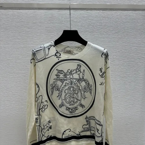 2026 Hermes  Spring/Summer New Printed Merino Wool Crew Neck Knit Long Sleeve #B61205