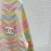 Chanel Women's V-Neck Wool-Blend Cardigan with Ombre Zigzag Pattern and CC Brooch #B54786
