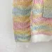 Chanel Women's V-Neck Wool-Blend Cardigan with Ombre Zigzag Pattern and CC Brooch #B54786
