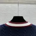 Dark Blue Miu Miu Women's V-Neck Cardigan  Embroidered "M" Logo  Textured Knit Design for Feminine Luxury  #B57741