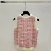 Dior Christian Dior Oblique Sleeveless Sweater Vest in Pink and White #B54519