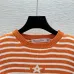 Dior Women's Striped Crewneck Knit Sweater with Star and Logo #B54785