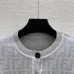Fendi Women's Luxurious Lightweight Monogram Cardigan  Featuring Signature FF Logo Jacquard and Elegant Crew Neck Silhouette #B56303