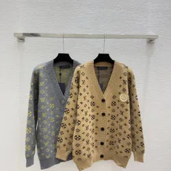 LV Women's Knitted Sweaters  Iconic Monogram Pattern in Dual Colors for Luxury Fashion Aficionados #B56265