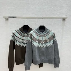 LV Women's Knitted Sweaters  Iconic Monogram Pattern in Dual Colors for Luxury Fashion Aficionados #B56267