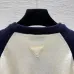 Prada Early Fall New Arrival Color-Block Logo Crew Neck Knit Long-Sleeve Top #A68495
