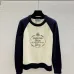 Prada Early Fall New Arrival Color-Block Logo Crew Neck Knit Long-Sleeve Top #A68495
