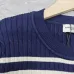 Saint Laurent Women's Wool Striped Knit Sweater with YSL Cassandre Logo #B54530