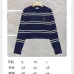 Saint Laurent Women's Wool Striped Knit Sweater with YSL Cassandre Logo #B54530