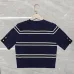 Saint Laurent Women's Wool Striped Knit Sweater with YSL Cassandre Logo #B54531