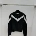 Valentino Women's Knitted Sweater Bold Black   White Chevron V   Neck Design for Luxury Fashion Enthusiasts #B56259