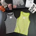 Women's Celine Striped Knit Tank Top with Logo Detail #B46436