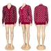 Womens Gucci Burgundy GG Print V Neck  Knit Cardigan Outerwear #A67906