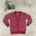 Womens Gucci Burgundy GG Print V Neck  Knit Cardigan Outerwear #A67906