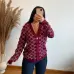 Womens Gucci Burgundy GG Print V Neck  Knit Cardigan Outerwear #A67906