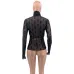 YSL European and American women's cross-border Amazon sexy see-through high-neck long-sleeved flocked high-quality top T-shirt #B64628