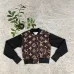 LV Chic Monogram Print Cropped Baseball Jacket #B62492