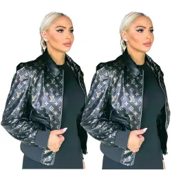 LV  monogram cropped jacket for women streetwear #A68919