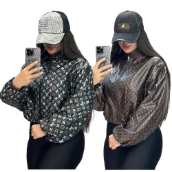 LV  monogram cropped jacket for women streetwear #A68920