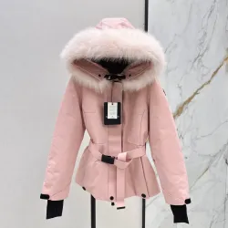 Moncel Latest classic celac cut waist ski suit Fox big fur collar #B54806