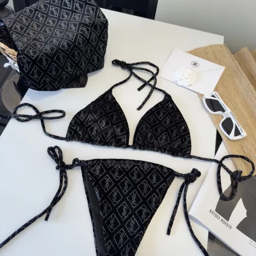 YSL New Style Bikini Swimsuit Corduroy Fabric Two-Piece Set #A68701