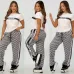 2025 On sale Women's Dior CD Pattern Top and Pants Set with Side Stripe #B47040